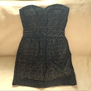 SALE Strapless eyelet mini dress